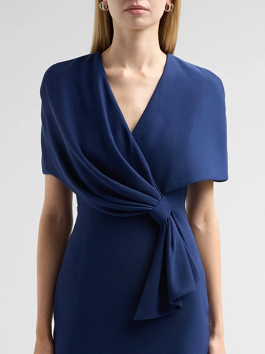 BADGLEY MISCHKA Women's Drape Knotted Cocktail Dress | Thumbnail 5 BADGLEY MISCHKA Women's Drape Knotted Cocktail Dress | Thumbnail 5