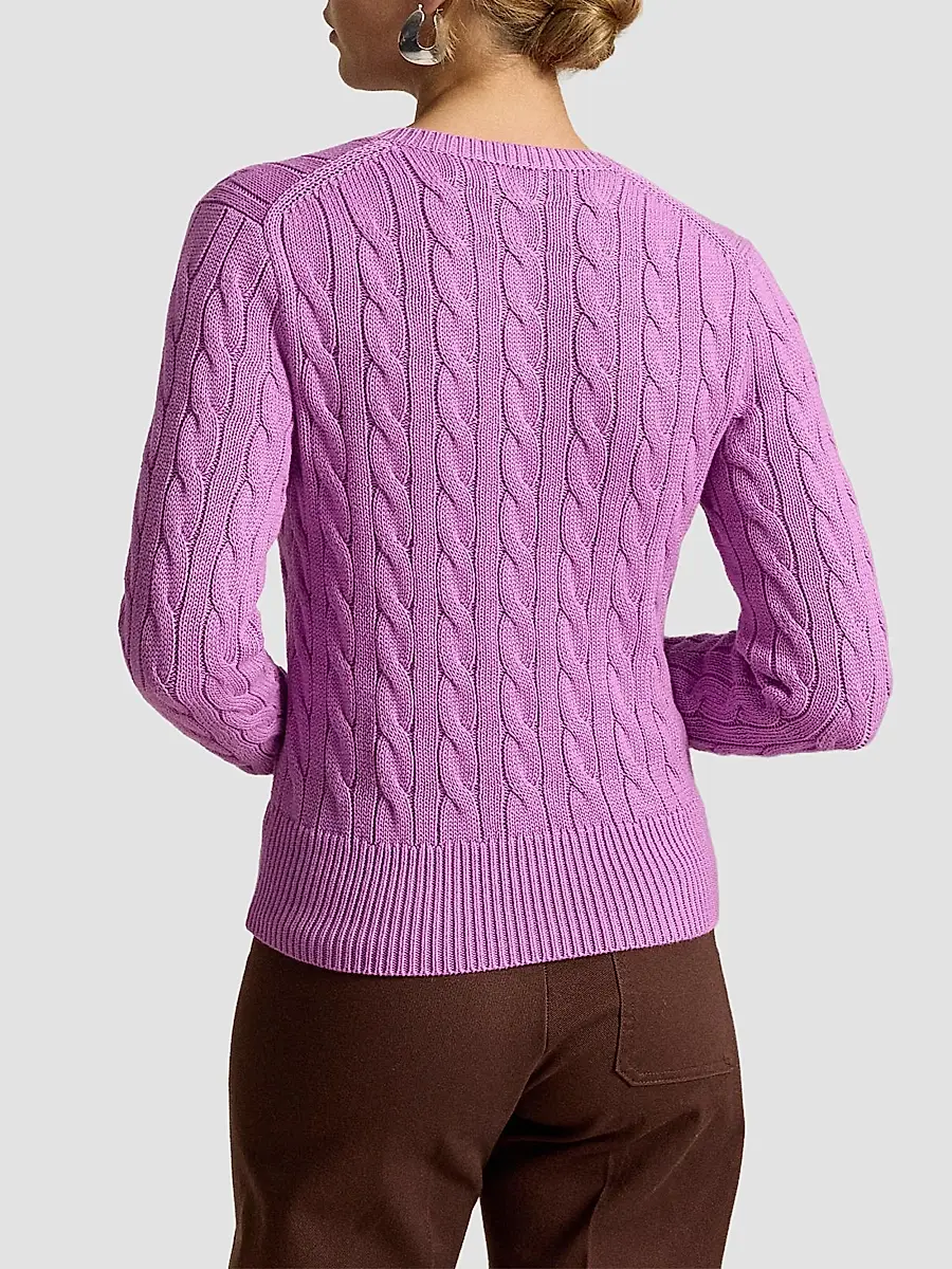 Polo Ralph Lauren Women's Cable-Knit Cotton Crewneck Cardigan | Thumbnail 3 Polo Ralph Lauren Women's Cable-Knit Cotton Crewneck Cardigan | Thumbnail 3