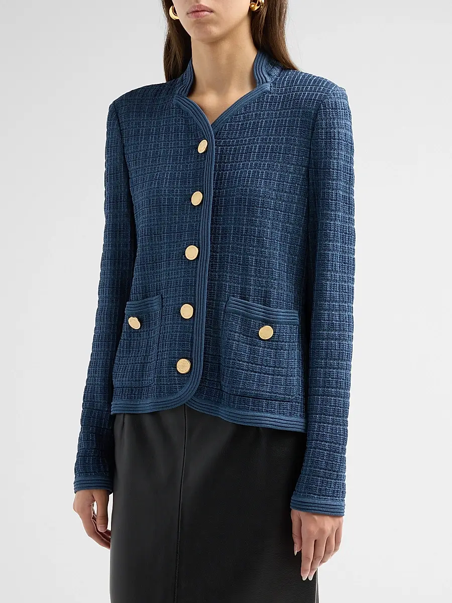 Misook Women's Tonal Tweed Knit Jacket | Thumbnail 4 Misook Women's Tonal Tweed Knit Jacket | Thumbnail 4