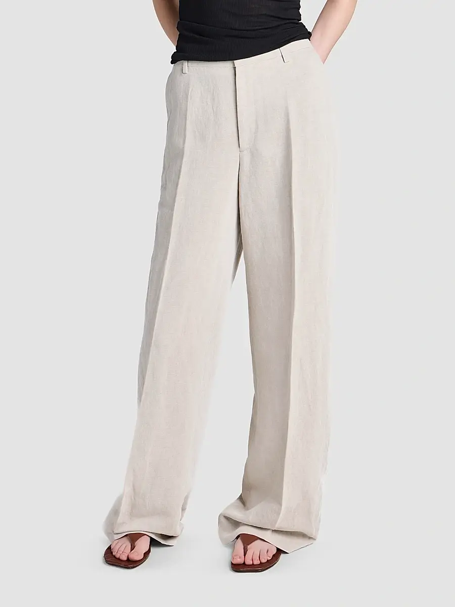 JW Anderson Women's Tailored Linen-Blend Trousers | Thumbnail 2