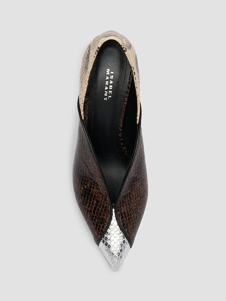 Isabel Marant Women's Luza 90MM Colorblocked Snakeskin-Embossed Leather Pumps | Thumbnail 5