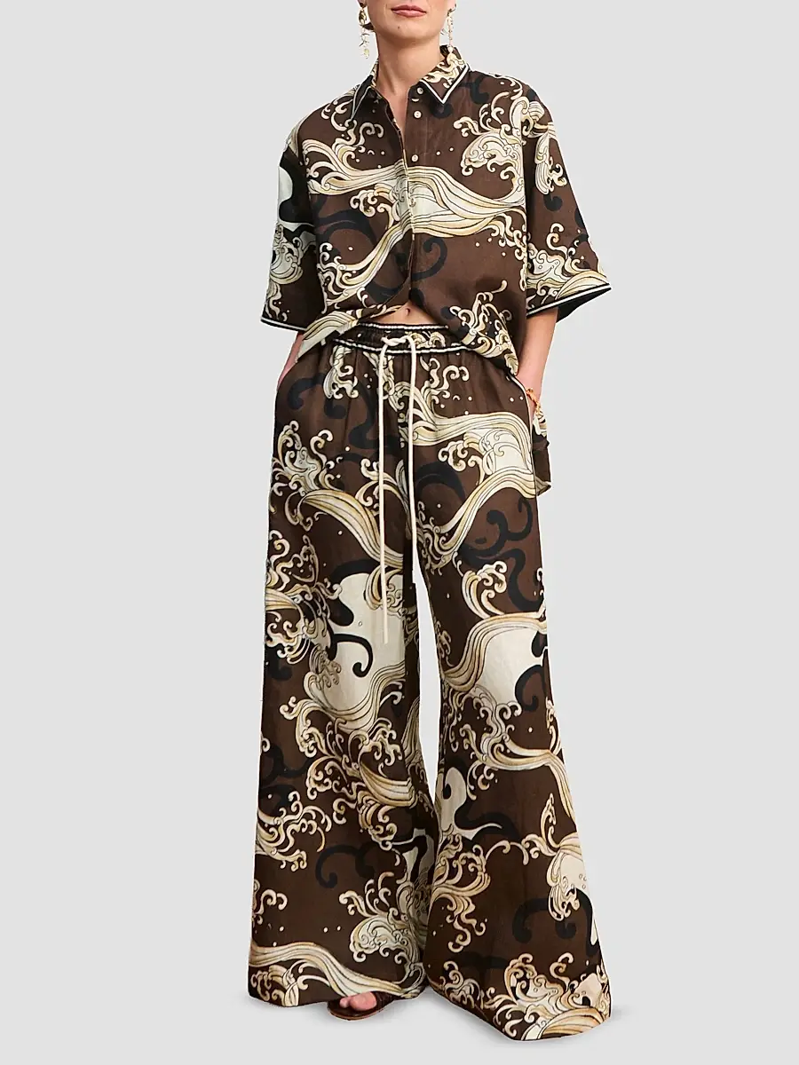 ALÉMAIS Women's Otis Wave Wide-Leg Pants | Thumbnail 2 ALÉMAIS Women's Otis Wave Wide-Leg Pants | Thumbnail 2