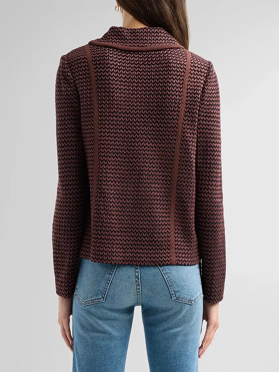 Misook Women's Zigzag Knit Relaxed Jacket | Thumbnail 3 Misook Women's Zigzag Knit Relaxed Jacket | Thumbnail 3