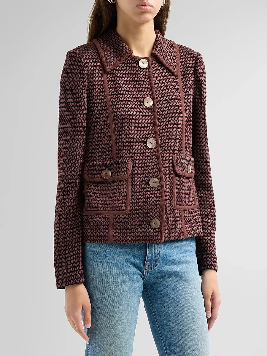 Misook Women's Zigzag Knit Relaxed Jacket | Thumbnail 4 Misook Women's Zigzag Knit Relaxed Jacket | Thumbnail 4