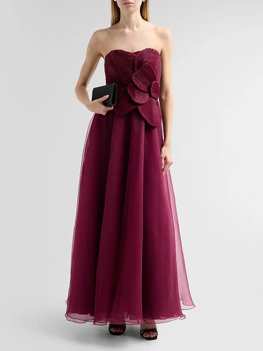 THEIA Women's Lyon Organza Rose Strapless Gown | Thumbnail 2 THEIA Women's Lyon Organza Rose Strapless Gown | Thumbnail 2