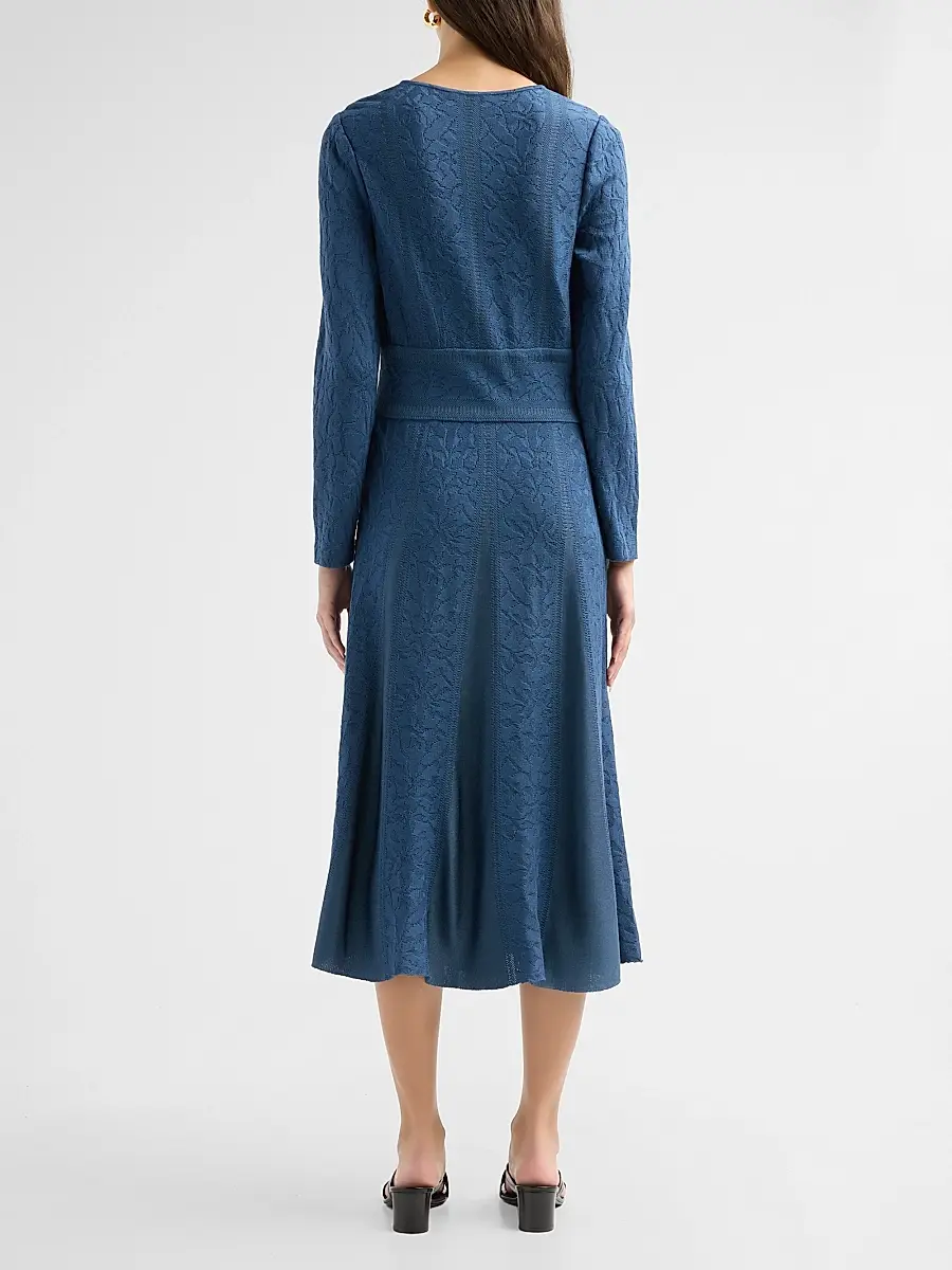 Misook Women's Floral Pane Knit Maxi Dress | Thumbnail 3 Misook Women's Floral Pane Knit Maxi Dress | Thumbnail 3