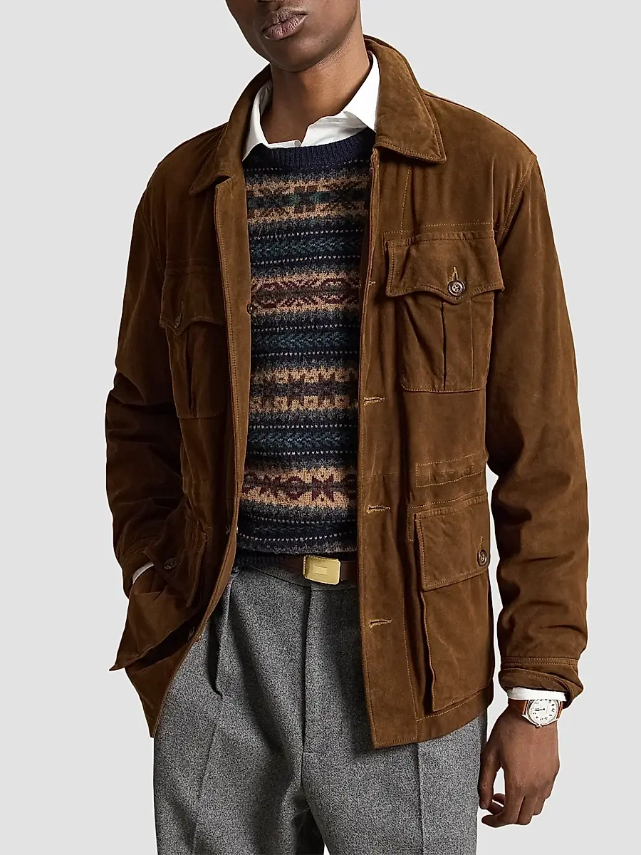 Polo Ralph Lauren Men's Suede Utility Jacket | Thumbnail 4 Polo Ralph Lauren Men's Suede Utility Jacket | Thumbnail 4