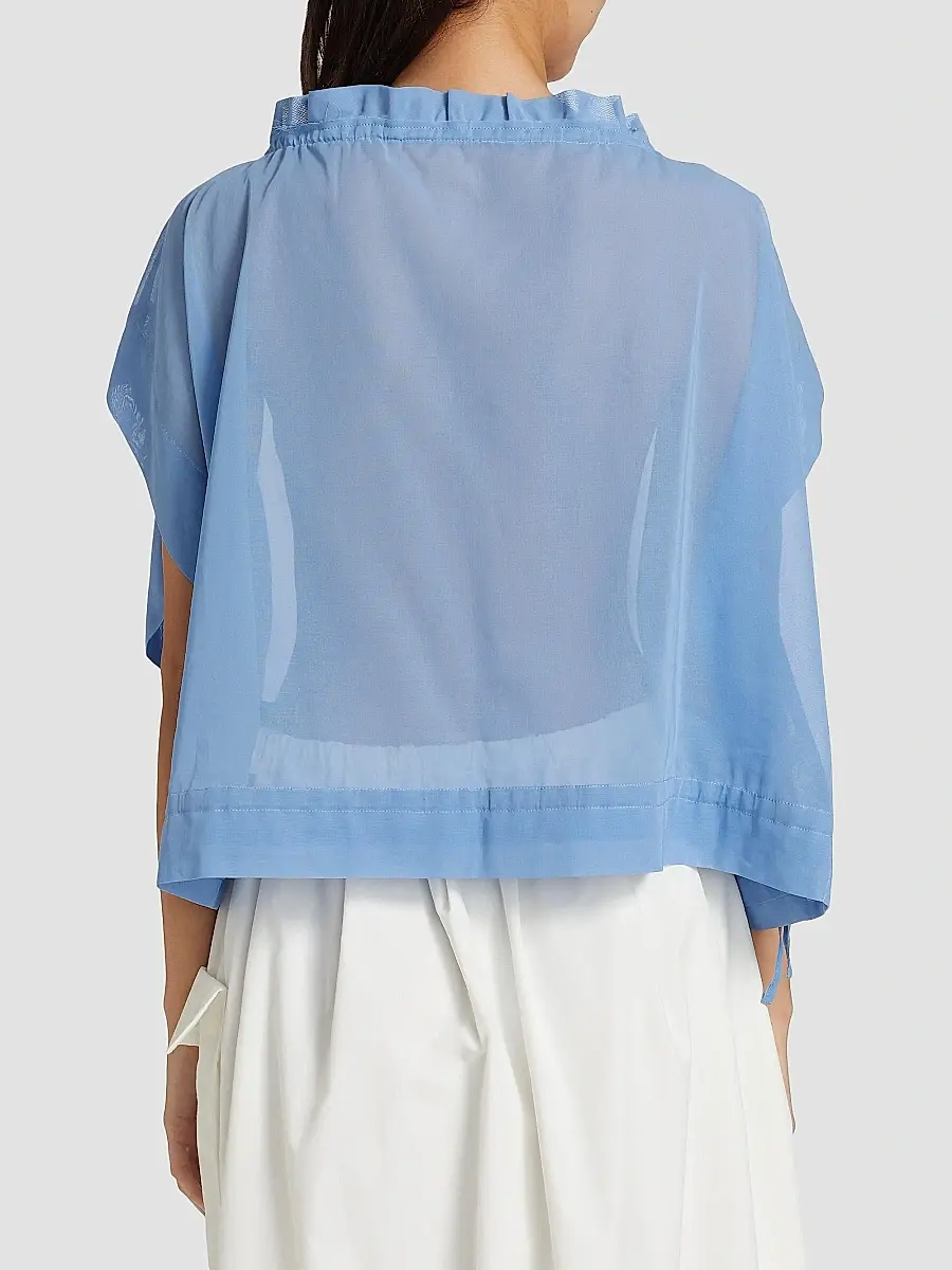 Barneys New York Women's Cotton Organza Ruffled Blouse | Thumbnail 5 Barneys New York Women's Cotton Organza Ruffled Blouse | Thumbnail 5