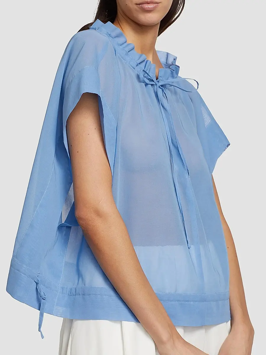 Barneys New York Women's Cotton Organza Ruffled Blouse | Thumbnail 6 Barneys New York Women's Cotton Organza Ruffled Blouse | Thumbnail 6