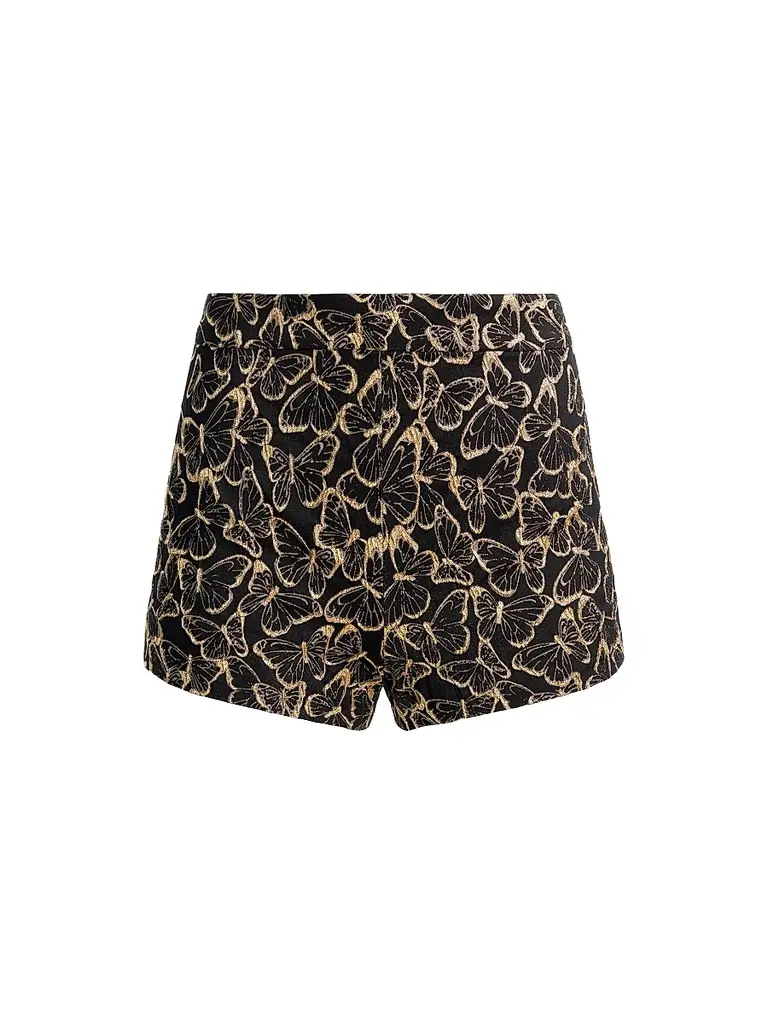 Alice + Olivia Women's Hera Embroidered High-Rise Shorts