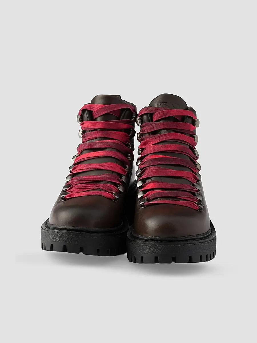 Prada Women's Leather Lace-Up Booties | Thumbnail 2