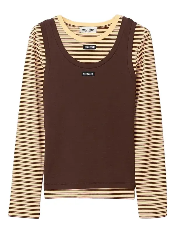 Miu Miu Women's Jersey Tank Top and T-Shirt - Yellow