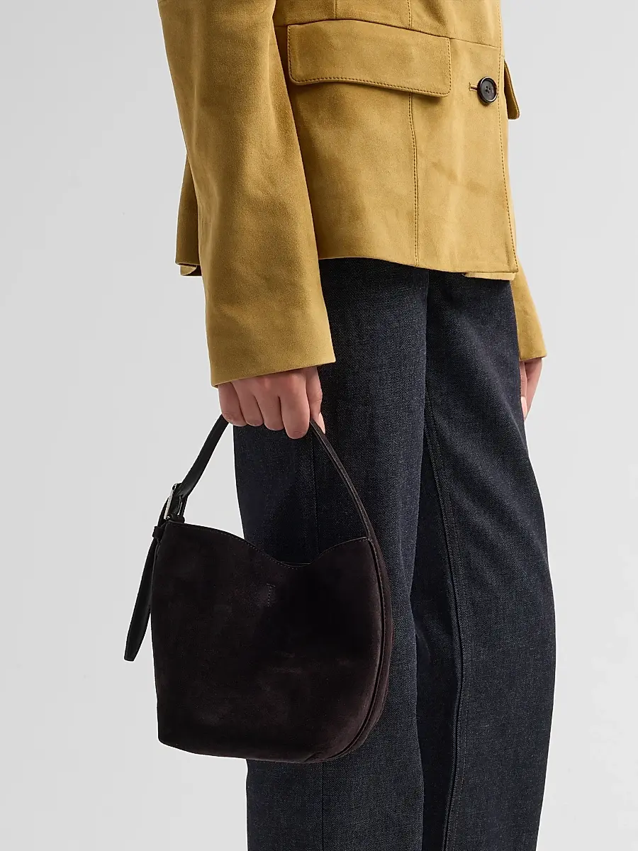 TOTEME Women's Petite Belted Suede Tote | Thumbnail 4 TOTEME Women's Petite Belted Suede Tote | Thumbnail 4