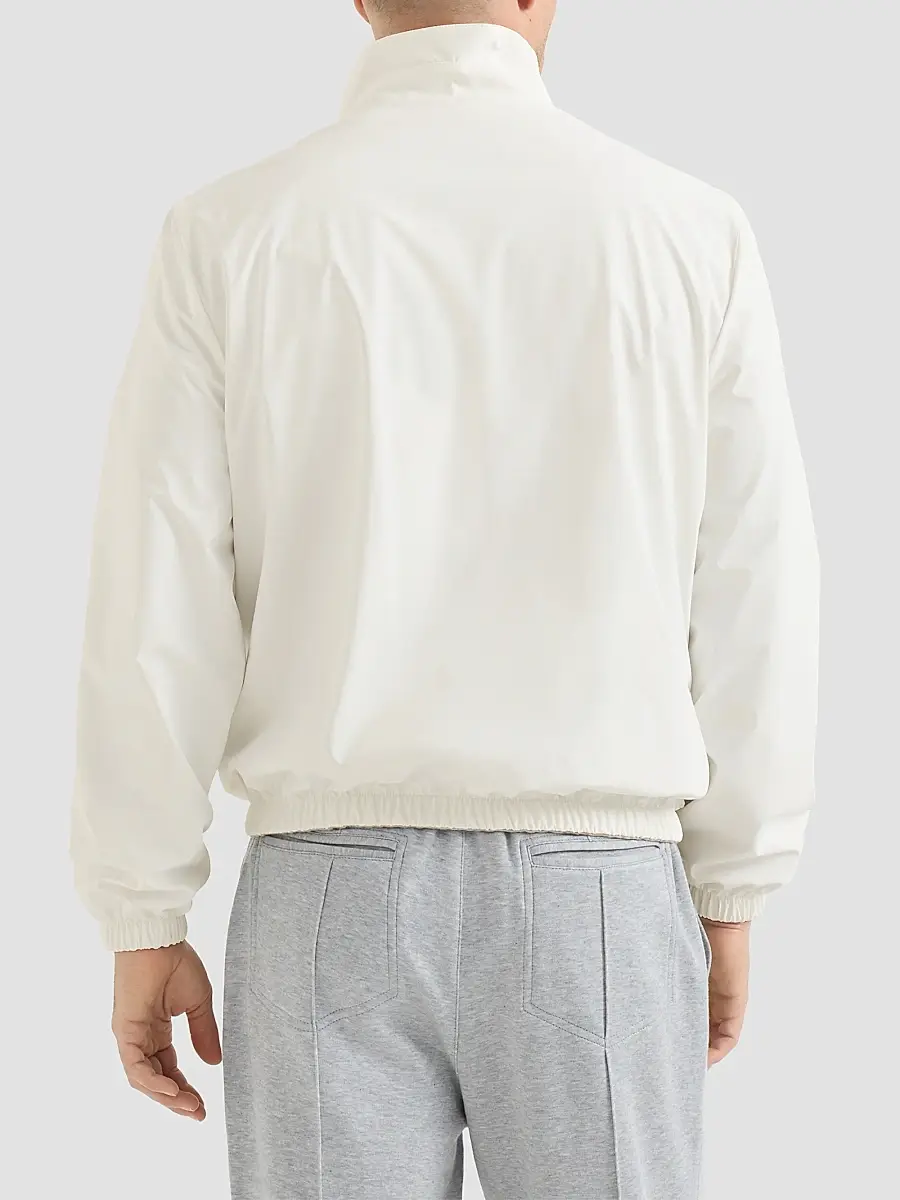 Brunello Cucinelli Men's Bonded Nylon Reversible Outerwear Jacket with Logo - Off White | Thumbnail 4