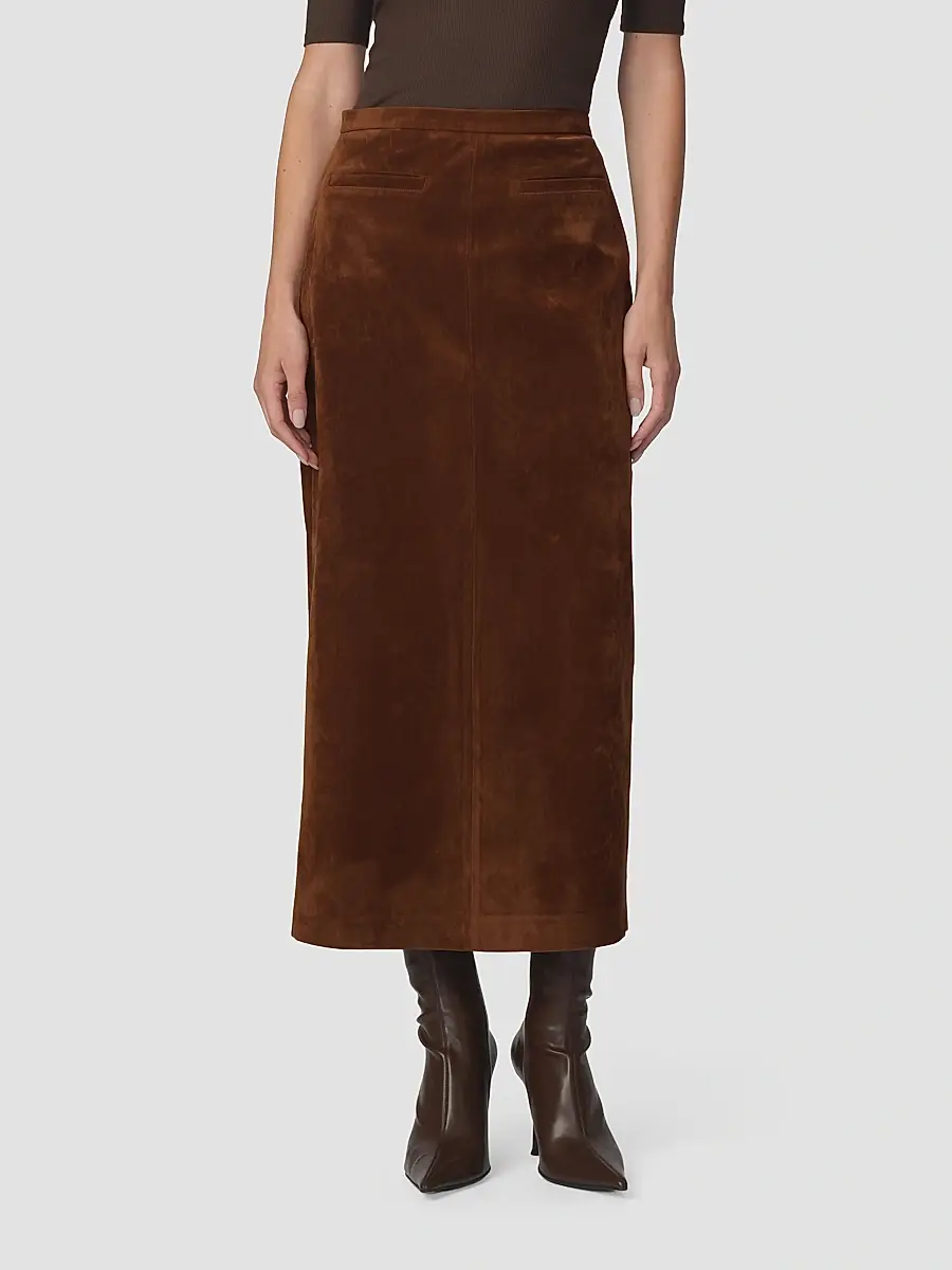 Joe's Jeans Women's Faux-Suede Welt Pocket Midi Skirt | Thumbnail 3 Joe's Jeans Women's Faux-Suede Welt Pocket Midi Skirt | Thumbnail 3