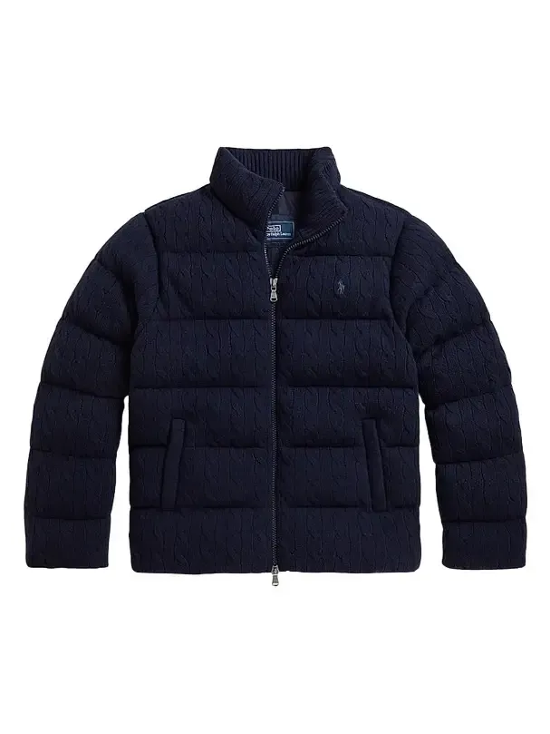 Men's Cable-Knit Wool-Cashmere Sweater Jacket Men's Cable-Knit Wool-Cashmere Sweater Jacket