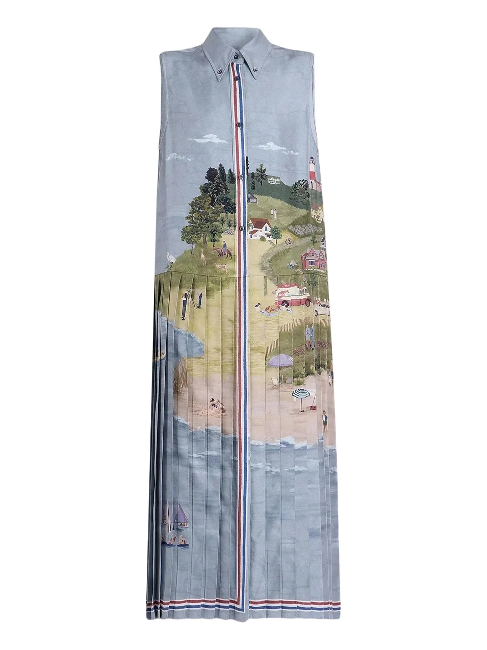 Thom Browne Women's Scenic Coastline Silk Shirtdress