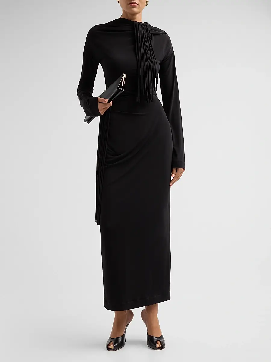 Altuzarra Women's Garland Fringe Draped Maxi Dress | Thumbnail 2