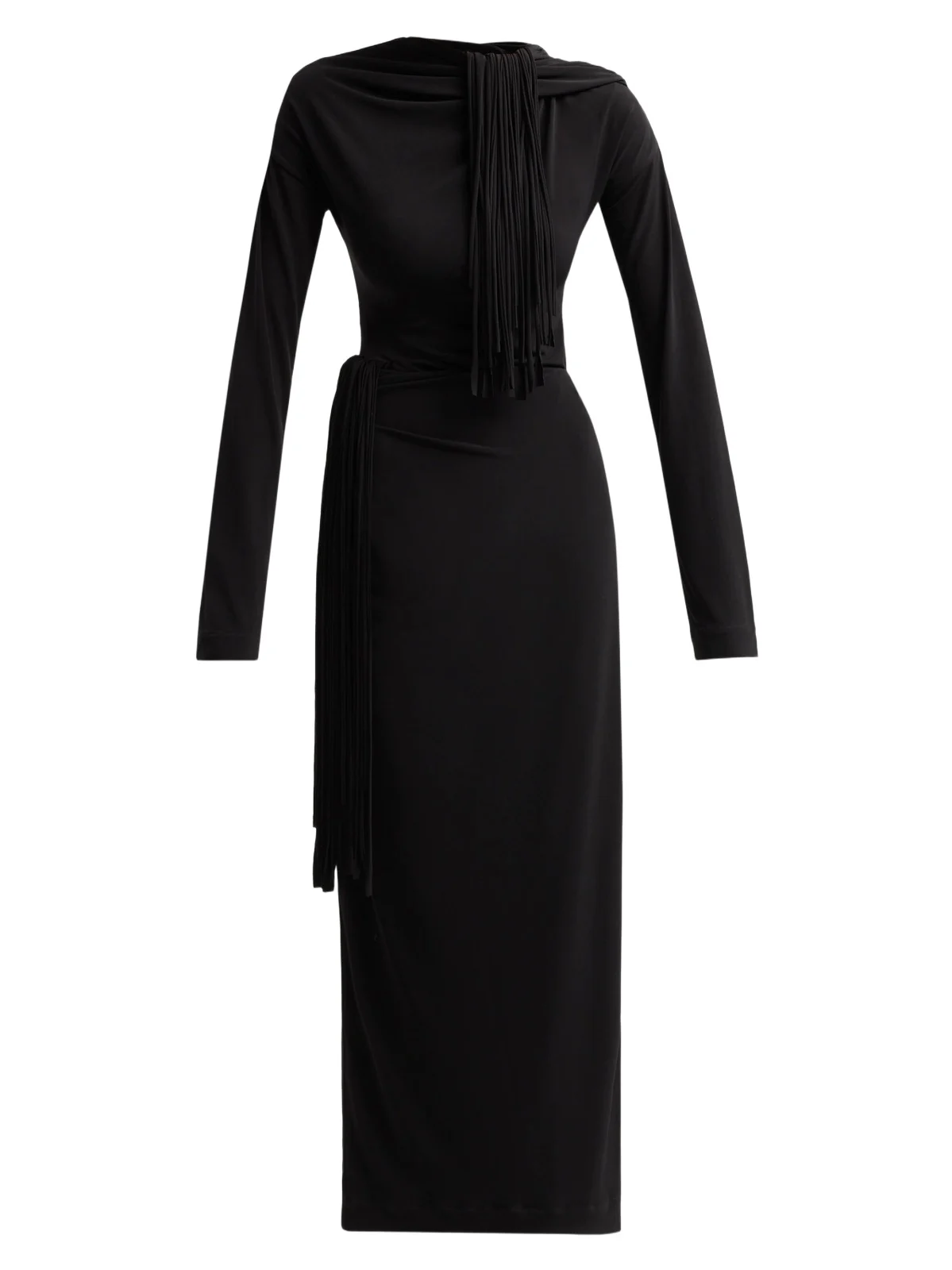 Women's Garland Fringe Draped Maxi Dress Women's Garland Fringe Draped Maxi Dress
