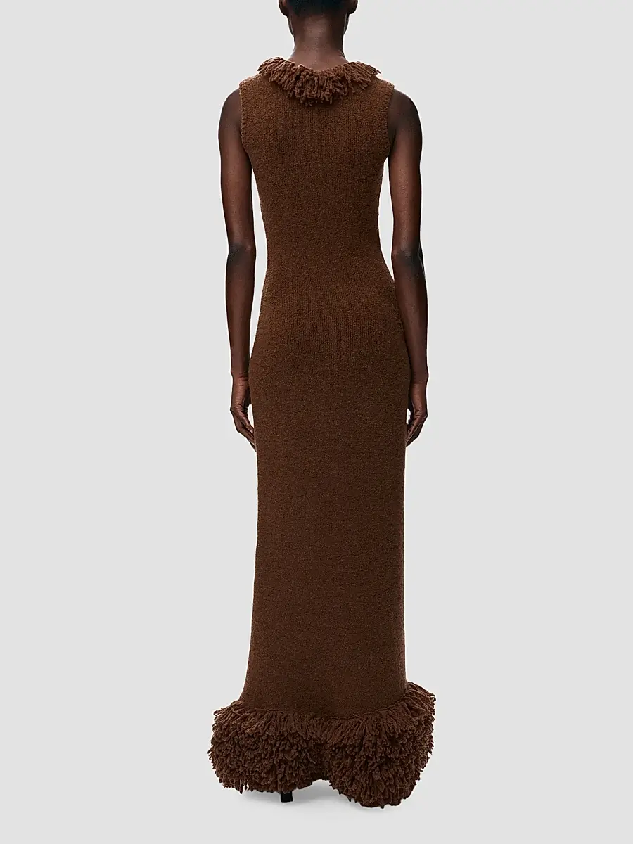 Loewe Women's Fringe Knit Crewneck Maxi Dress | Thumbnail 3 Loewe Women's Fringe Knit Crewneck Maxi Dress | Thumbnail 3