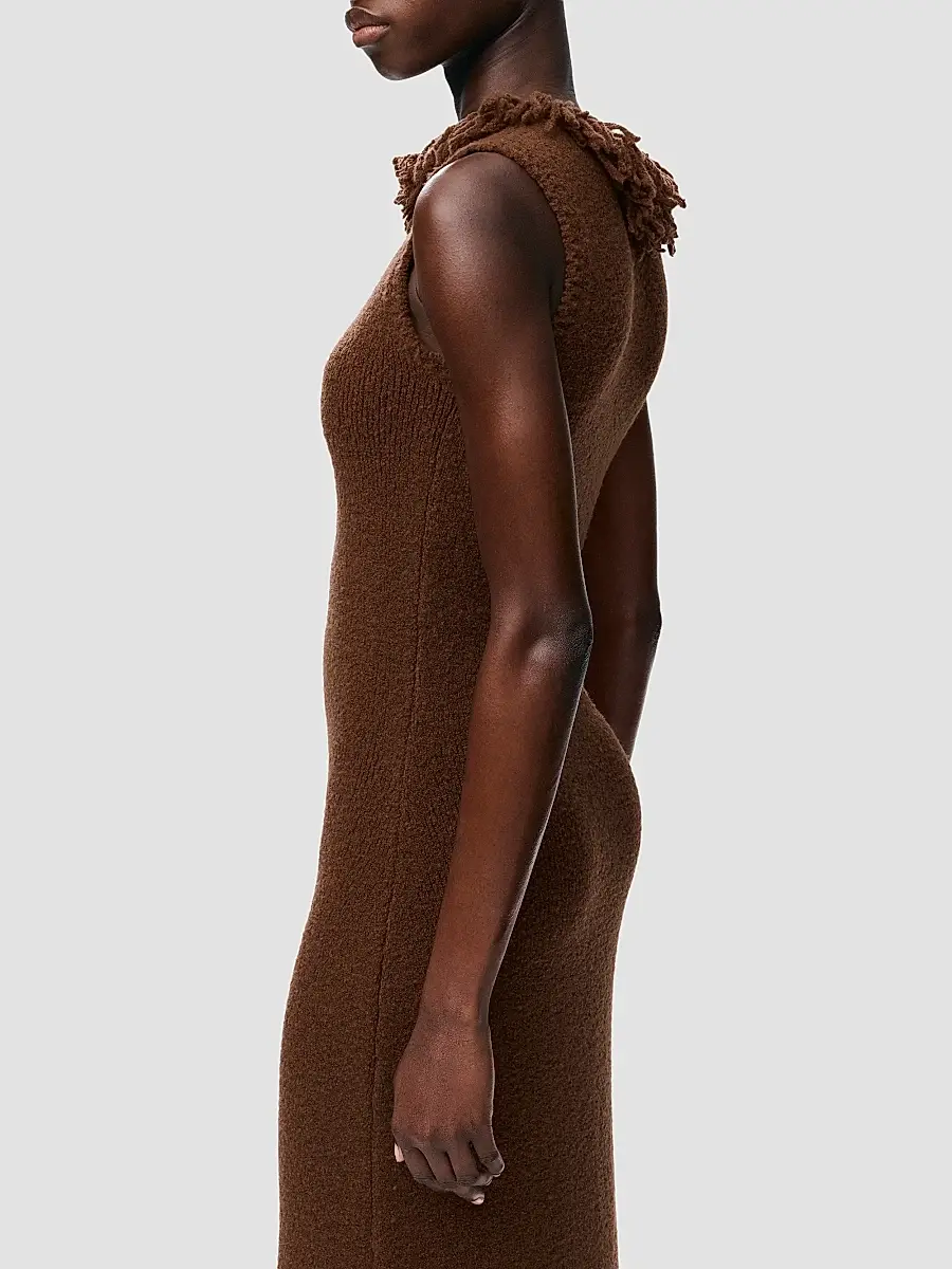Loewe Women's Fringe Knit Crewneck Maxi Dress | Thumbnail 4 Loewe Women's Fringe Knit Crewneck Maxi Dress | Thumbnail 4
