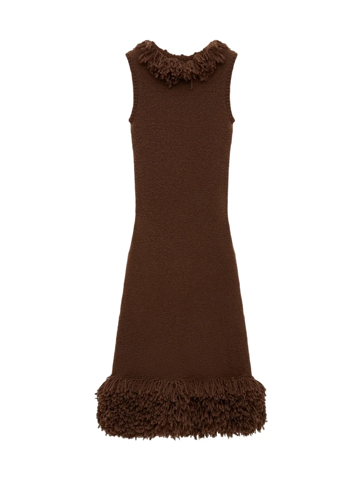 Loewe Women's Fringe Knit Crewneck Maxi Dress