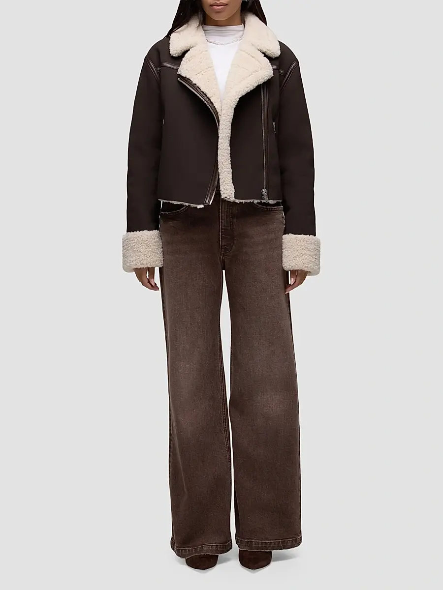 Hudson Jeans Women's Faux-Suede Shearling Jacket | Thumbnail 2 Hudson Jeans Women's Faux-Suede Shearling Jacket | Thumbnail 2