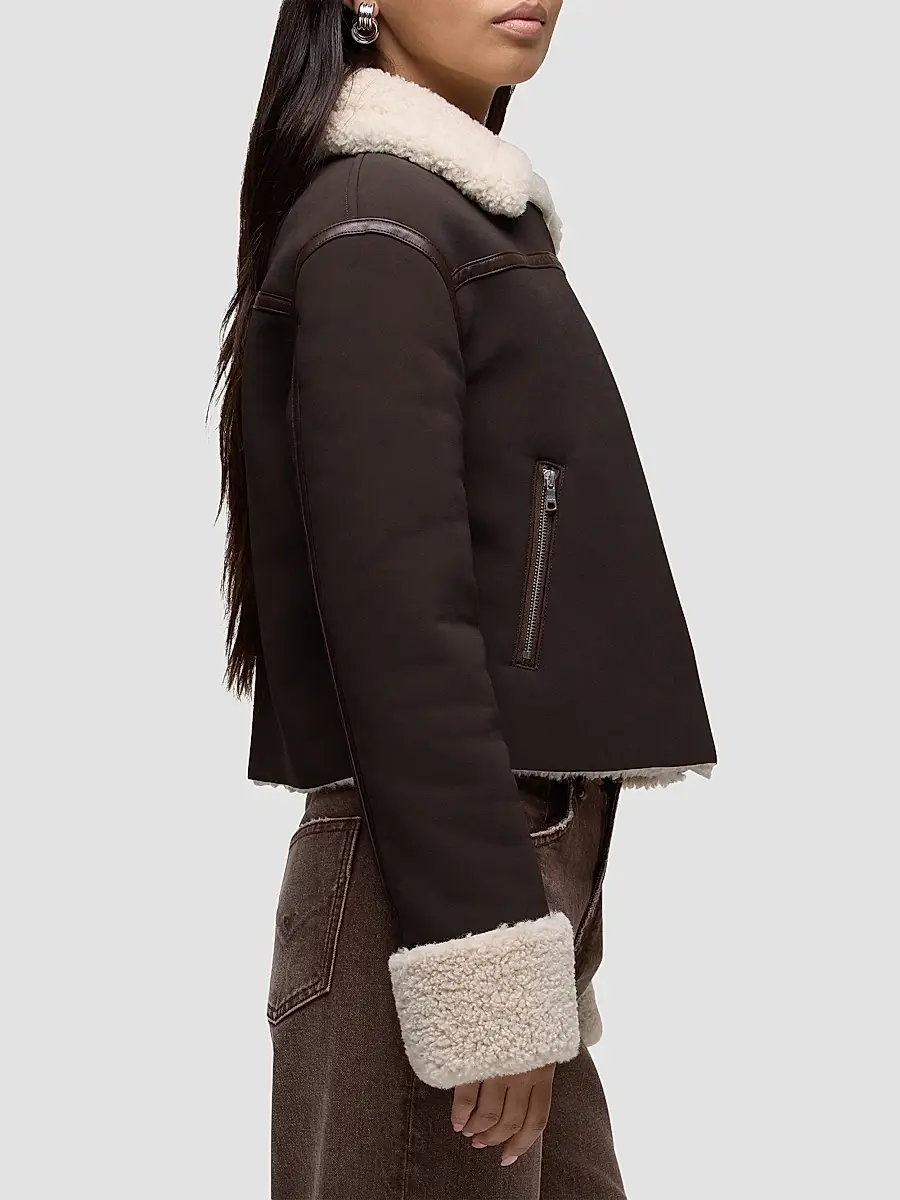 Hudson Jeans Women's Faux-Suede Shearling Jacket | Thumbnail 5 Hudson Jeans Women's Faux-Suede Shearling Jacket | Thumbnail 5