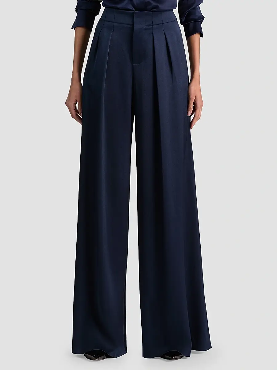 Alice + Olivia Women's Eloise Pleated-Front Wide-Leg Pants | Thumbnail 4