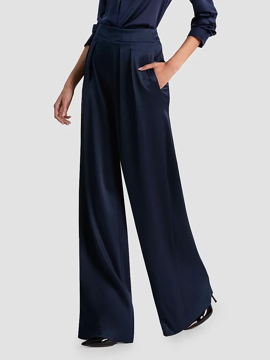 Alice + Olivia Women's Eloise Pleated-Front Wide-Leg Pants | Thumbnail 6