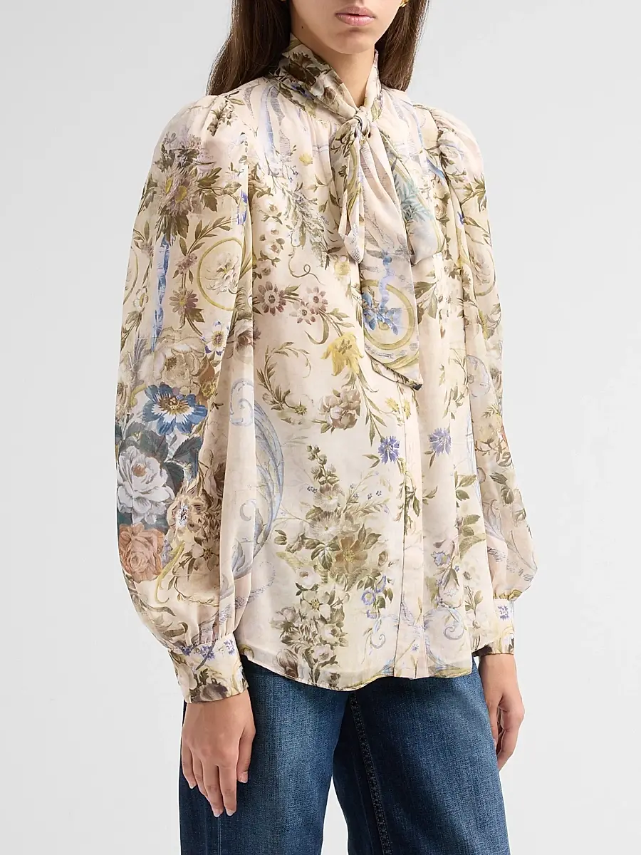 Kobi Halperin Women's Beau Floral Tieneck Blouse | Thumbnail 4 Kobi Halperin Women's Beau Floral Tieneck Blouse | Thumbnail 4