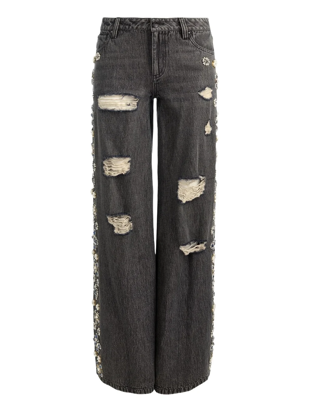 Women's Amazing Embellished Distressed Baggy Jeans Women's Amazing Embellished Distressed Baggy Jeans