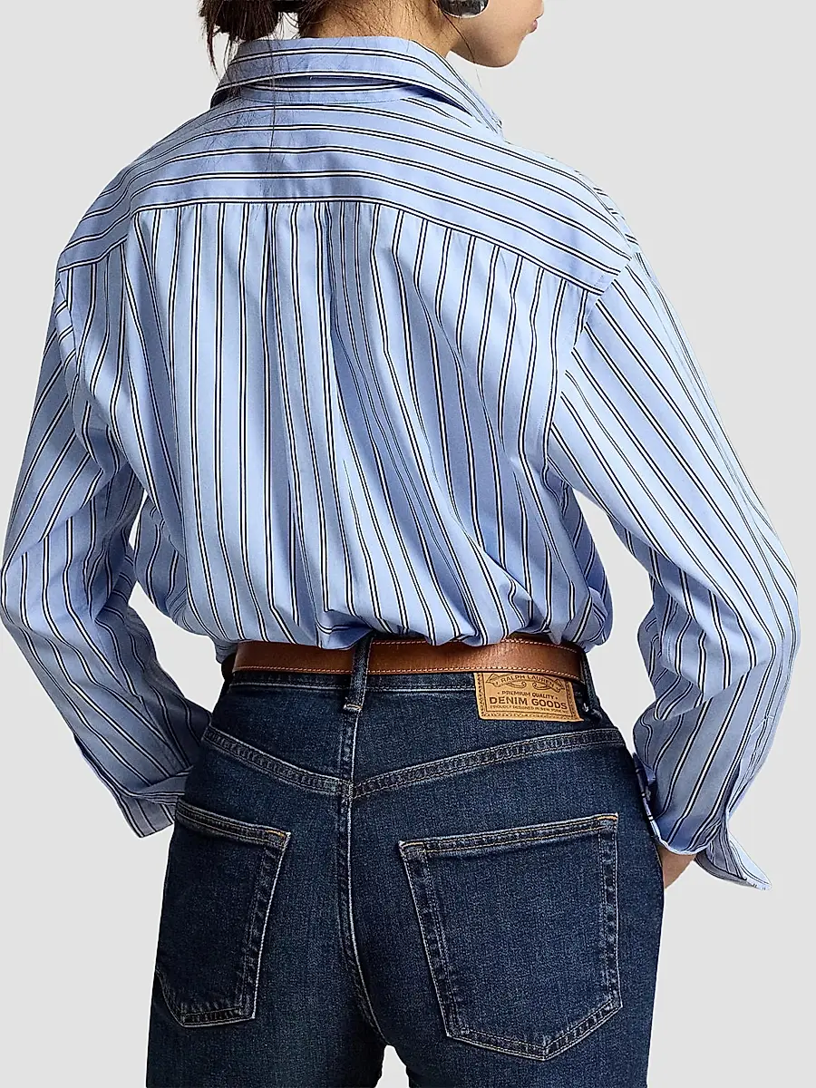 Polo Ralph Lauren Women's Relaxed-Fit Striped Cotton Shirt | Thumbnail 3 Polo Ralph Lauren Women's Relaxed-Fit Striped Cotton Shirt | Thumbnail 3