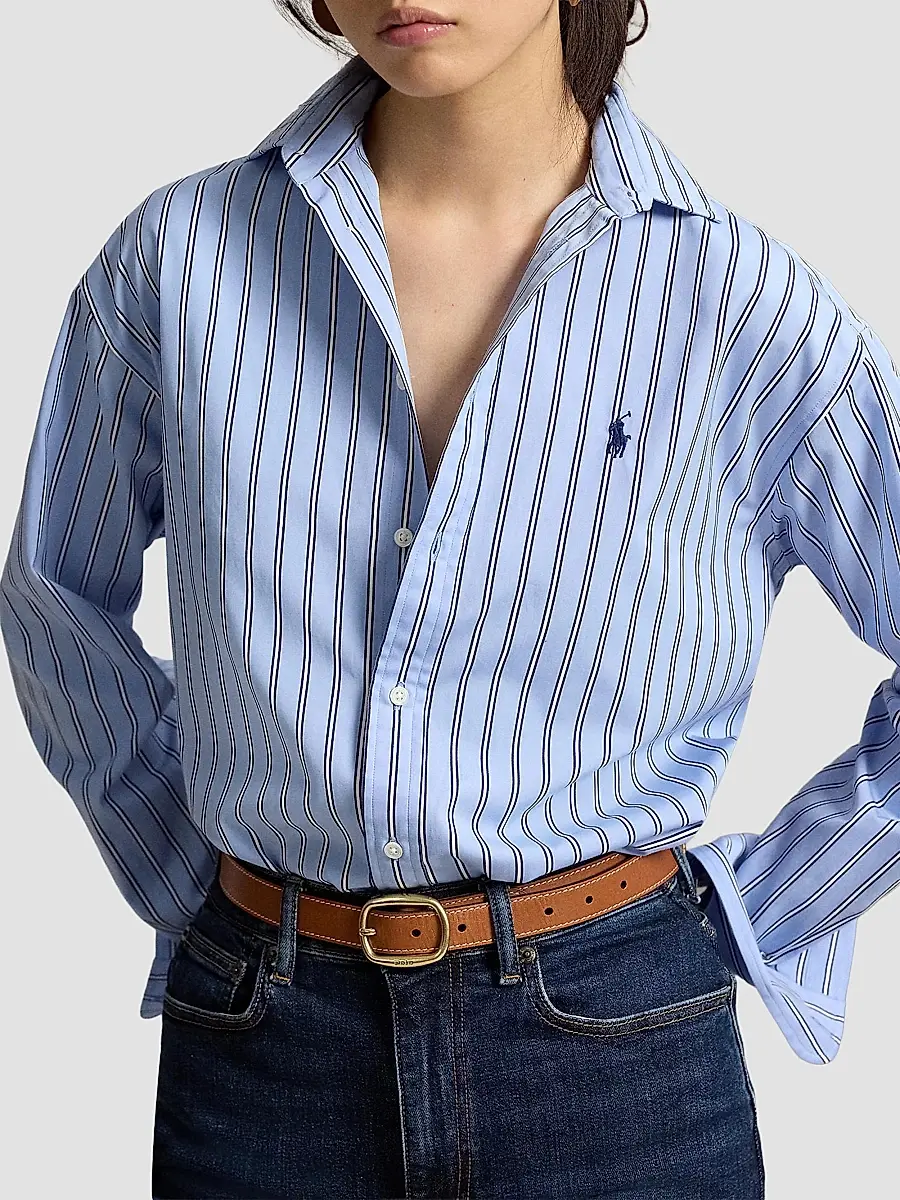 Polo Ralph Lauren Women's Relaxed-Fit Striped Cotton Shirt | Thumbnail 5 Polo Ralph Lauren Women's Relaxed-Fit Striped Cotton Shirt | Thumbnail 5