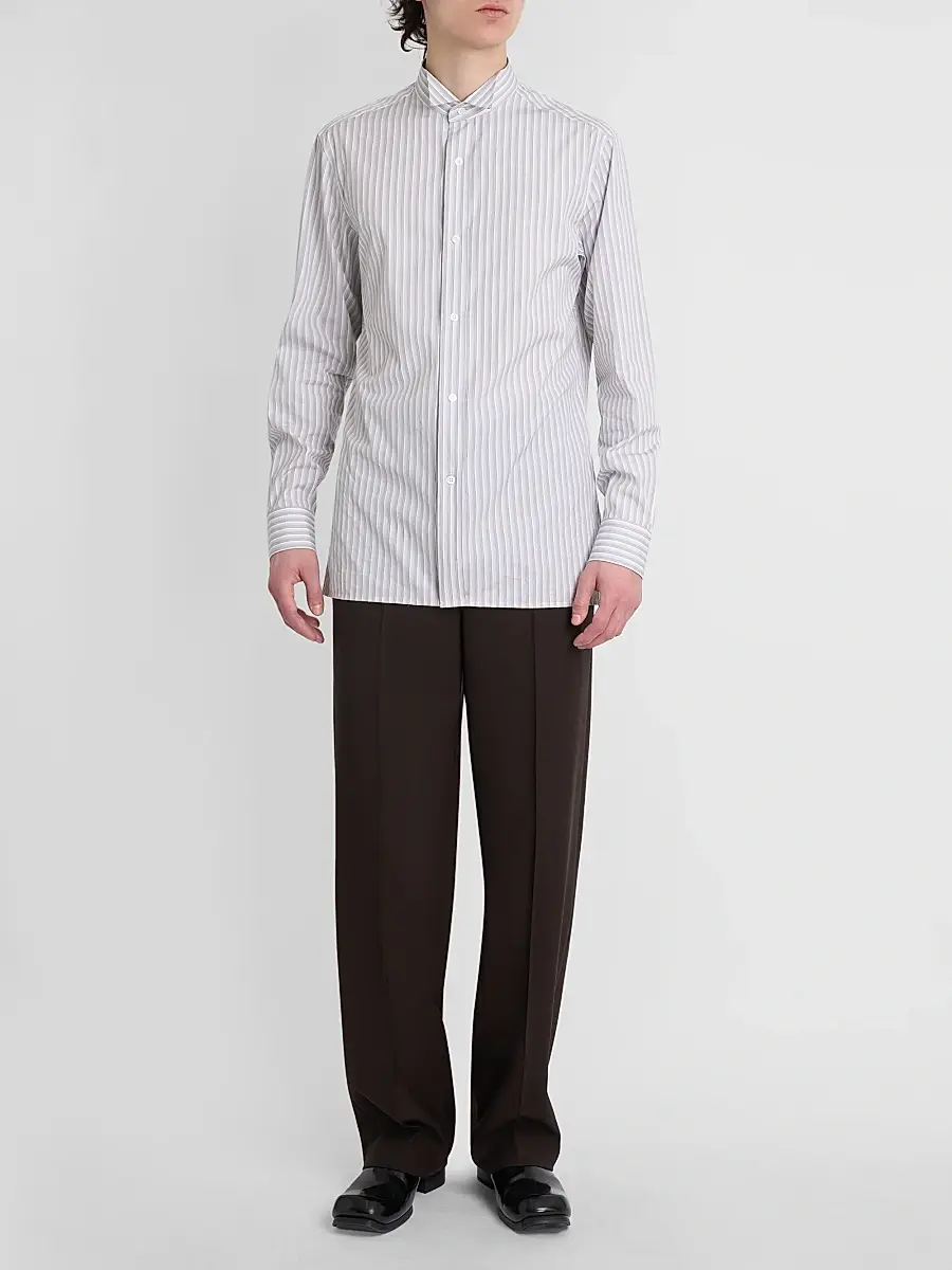 Maison Margiela Men's Striped Cotton Shirt | Thumbnail 2 Maison Margiela Men's Striped Cotton Shirt | Thumbnail 2
