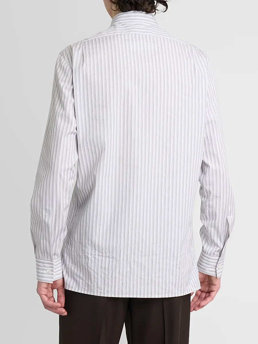 Maison Margiela Men's Striped Cotton Shirt | Thumbnail 3 Maison Margiela Men's Striped Cotton Shirt | Thumbnail 3