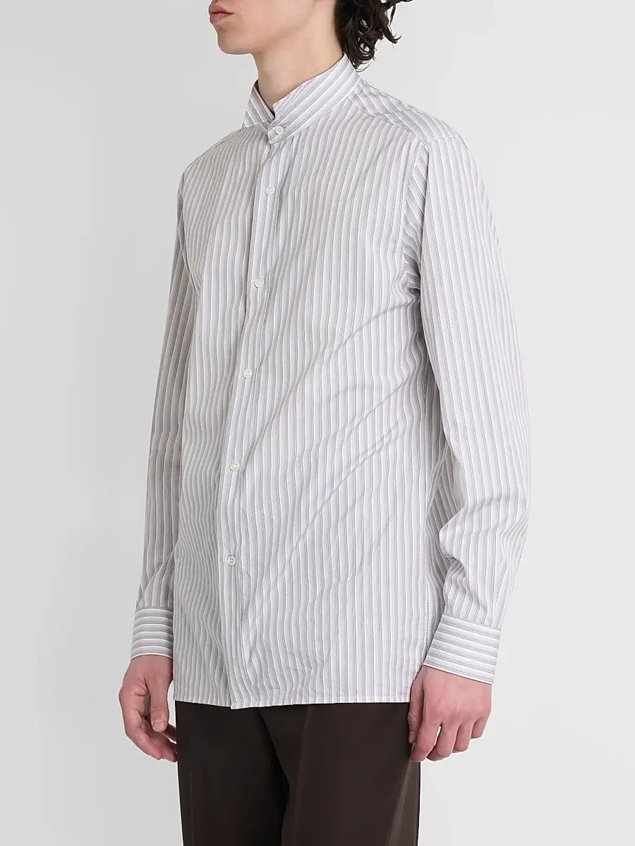 Maison Margiela Men's Striped Cotton Shirt | Thumbnail 4 Maison Margiela Men's Striped Cotton Shirt | Thumbnail 4