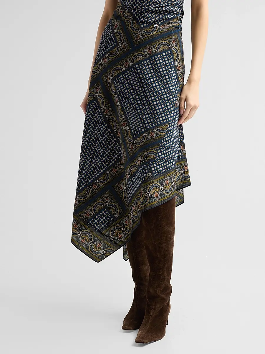 Veronica Beard Women's Hartley Patchwork Silk-Blend Skirt | Thumbnail 4 Veronica Beard Women's Hartley Patchwork Silk-Blend Skirt | Thumbnail 4