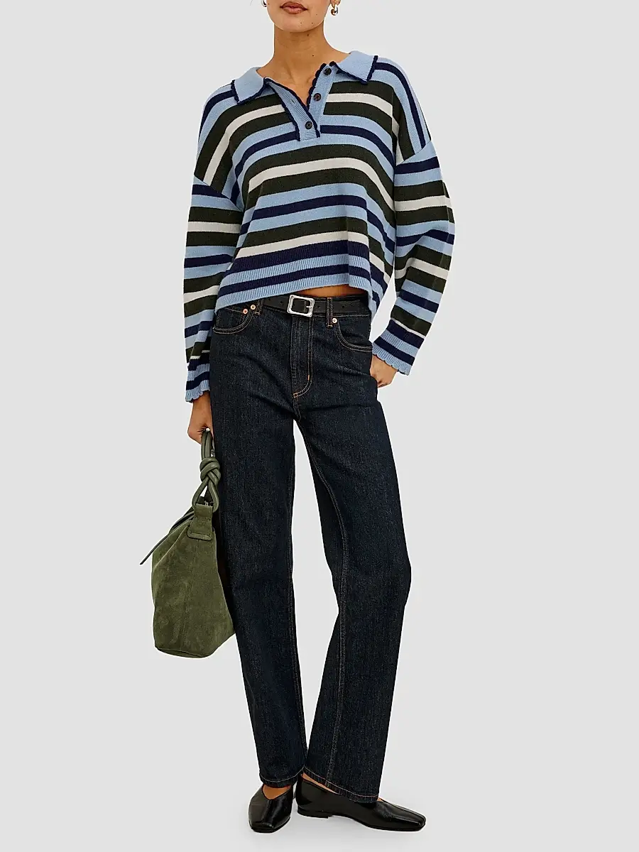RAILS Women's Delora Striped Merino Wool-Blend Sweater | Thumbnail 2 RAILS Women's Delora Striped Merino Wool-Blend Sweater | Thumbnail 2