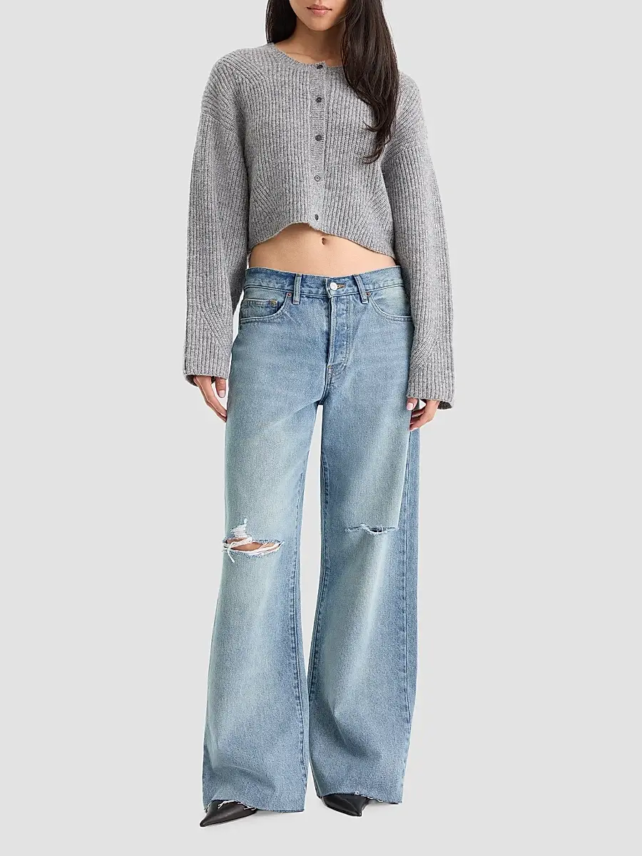 GOOD AMERICAN Women's The Chunky Knit Crop Cardigan | Thumbnail 2 GOOD AMERICAN Women's The Chunky Knit Crop Cardigan | Thumbnail 2