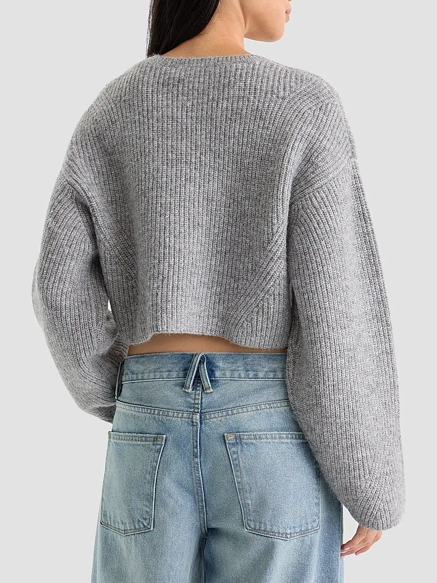 GOOD AMERICAN Women's The Chunky Knit Crop Cardigan | Thumbnail 3 GOOD AMERICAN Women's The Chunky Knit Crop Cardigan | Thumbnail 3