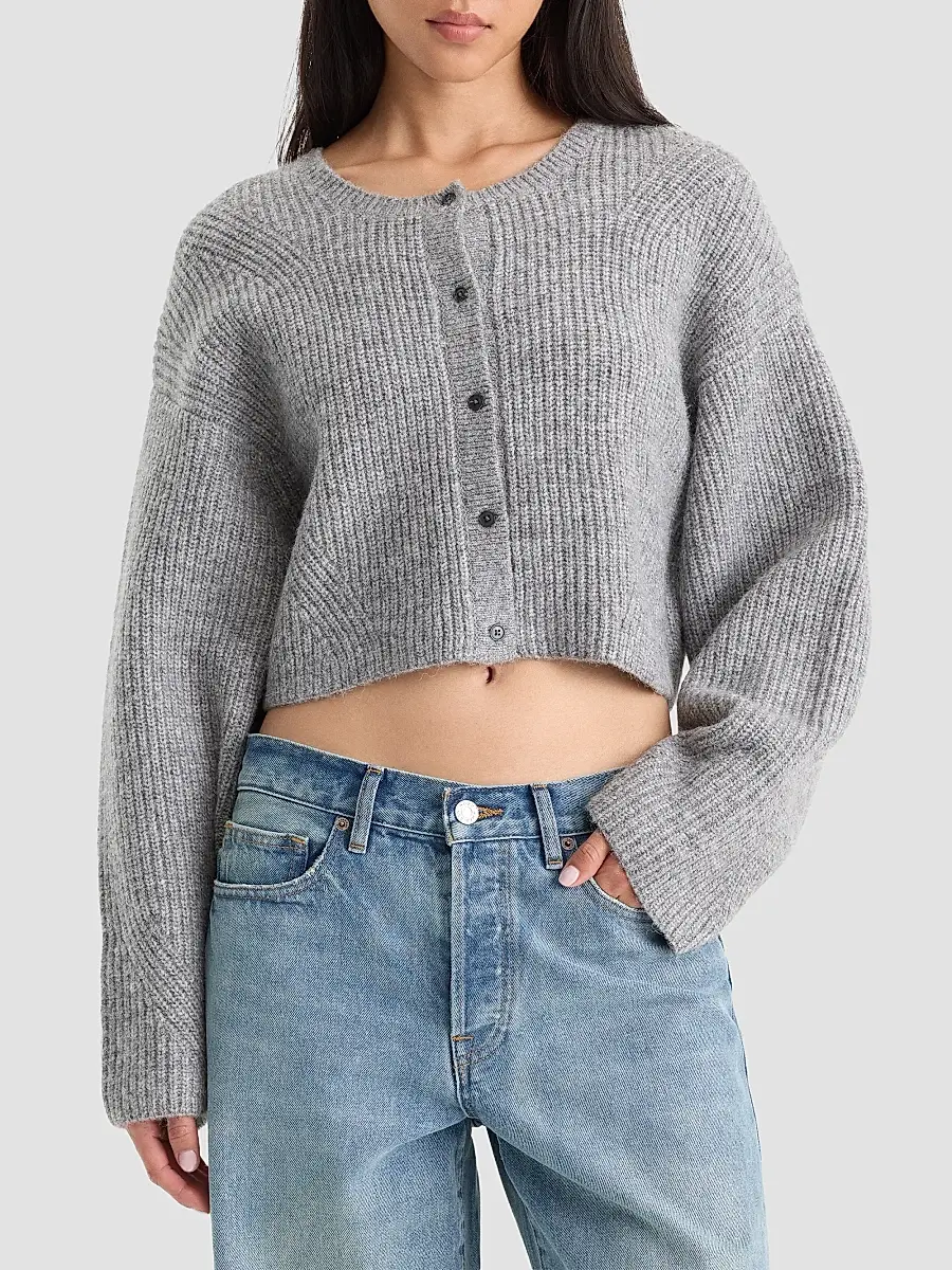 GOOD AMERICAN Women's The Chunky Knit Crop Cardigan | Thumbnail 4 GOOD AMERICAN Women's The Chunky Knit Crop Cardigan | Thumbnail 4