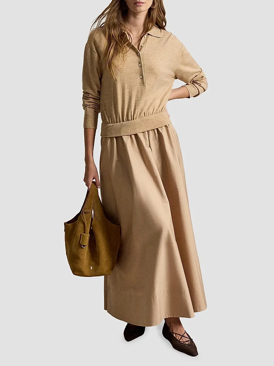 Polo Ralph Lauren Women's Hybrid Knit Polo Maxi Dress | Thumbnail 2 Polo Ralph Lauren Women's Hybrid Knit Polo Maxi Dress | Thumbnail 2