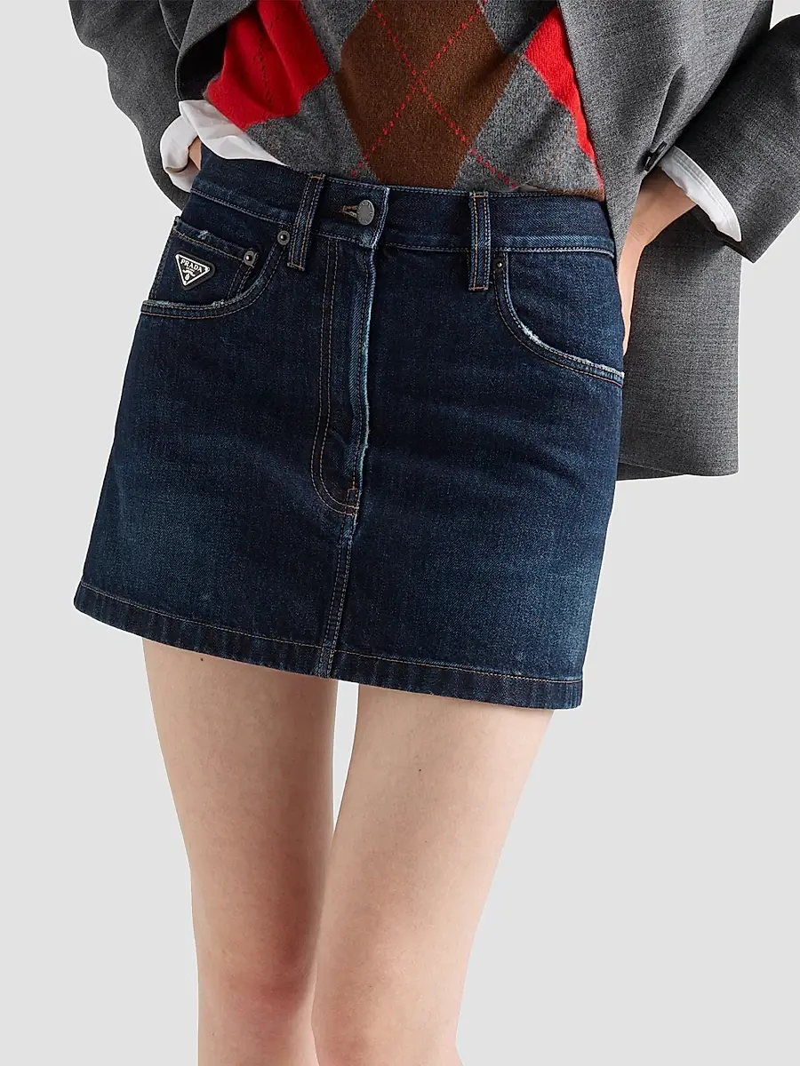 Prada Women's Denim Mini-Skirt | Thumbnail 4 Prada Women's Denim Mini-Skirt | Thumbnail 4