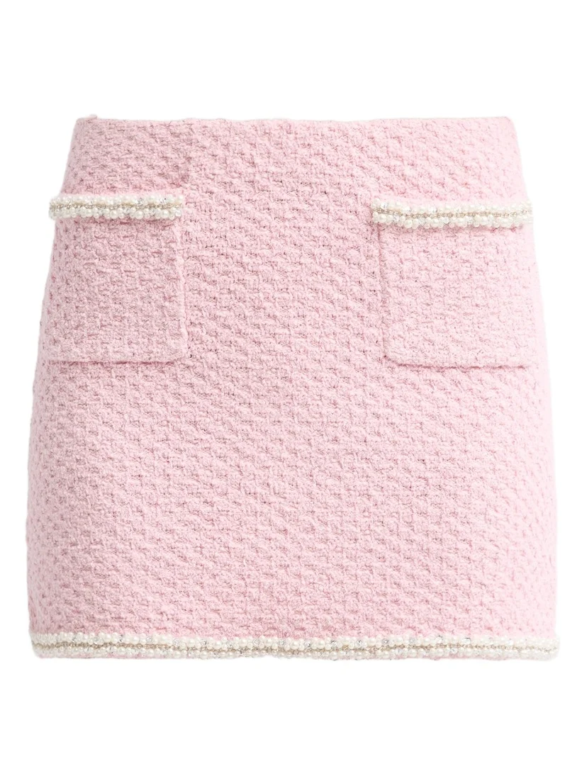 LoveShackFancy Women's Amorette Tweed Mini Skirt