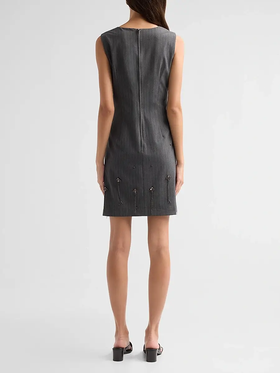 Kobi Halperin Women's Heidi Embellished Pinstripe Mini Dress | Thumbnail 3 Kobi Halperin Women's Heidi Embellished Pinstripe Mini Dress | Thumbnail 3