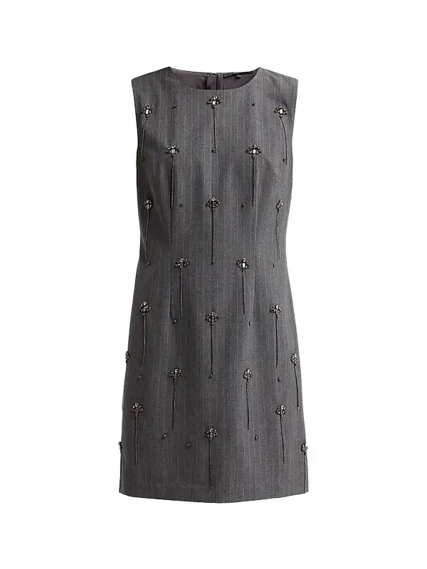 Women's Heidi Embellished Pinstripe Mini Dress Women's Heidi Embellished Pinstripe Mini Dress