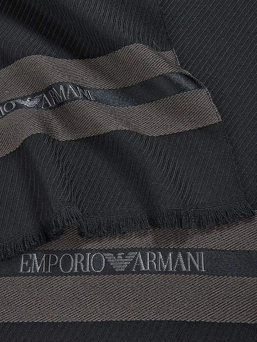 Emporio Armani Men's Logo Wool-Silk Scarf | Thumbnail 4