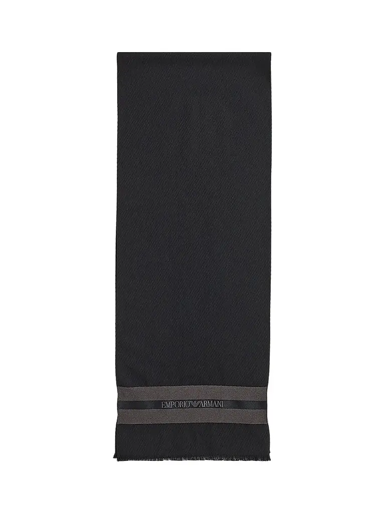 Emporio Armani Men's Logo Wool-Silk Scarf