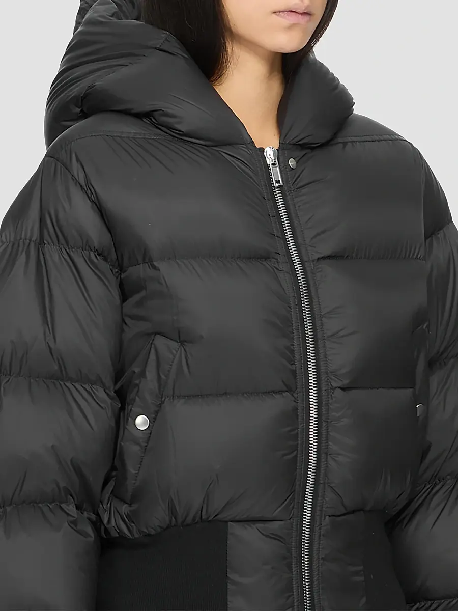 Rick Owens Women's Down Hooded Crop Puffer Jacket | Thumbnail 4